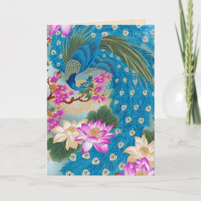 Peacock Lotus Card (Front)