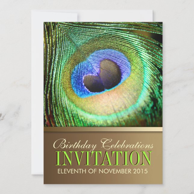 Peacock Love Goddess Anniversaire Fête Invitation (Devant)