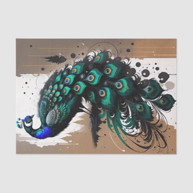 Peacock lovers bright peacocks teal                tissue paper (Front)