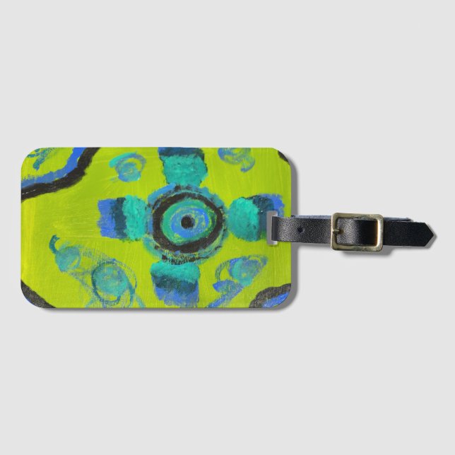 Peacock Luggage Tag (Front Horizontal)