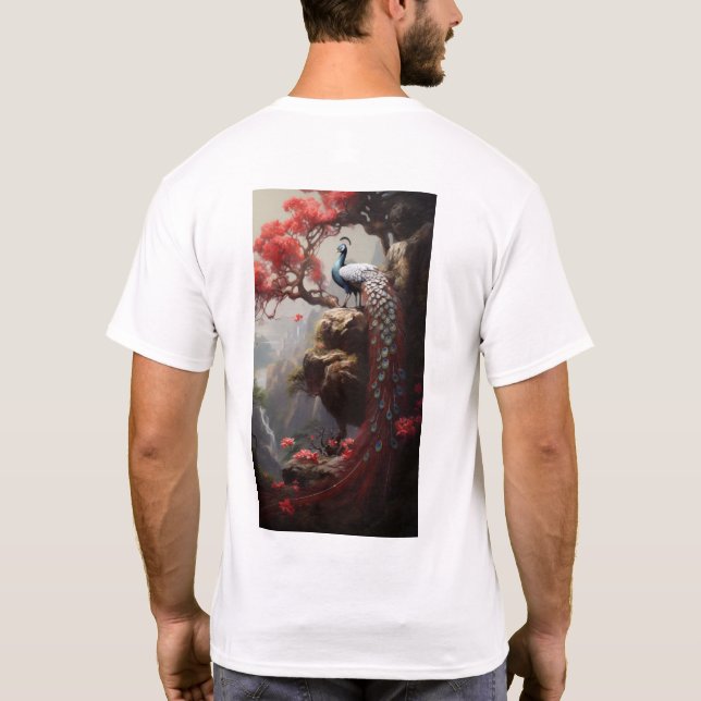 Peacock Majestic sur T-shirt de l'arbre ancien (Dos)