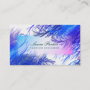 Peacock Makeup Artist Hair Stylist Bird Feather Business Card