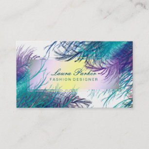 Peacock Makeup Artist Hair Stylist Tree branch Business Card