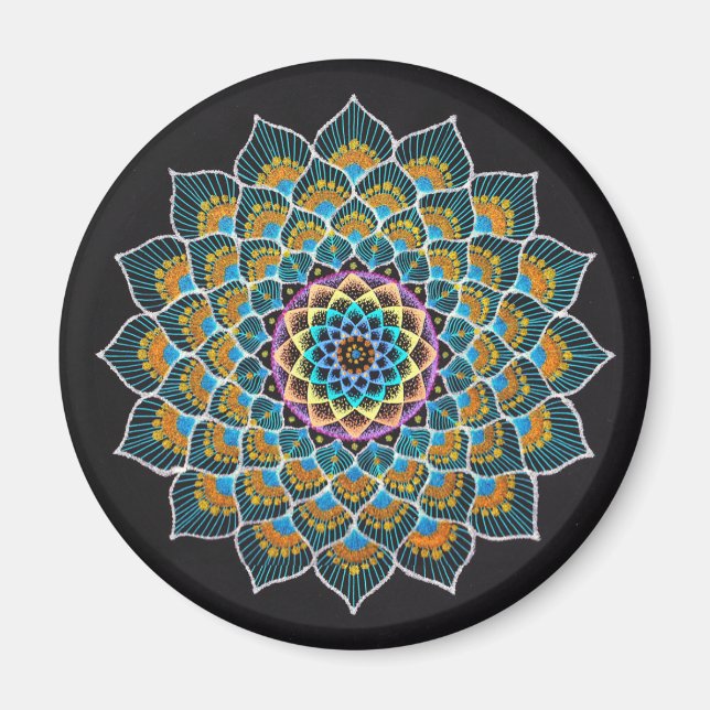Peacock Mandala Magnet (Devant)