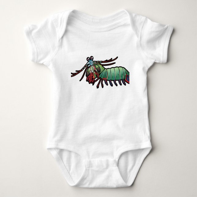 Peacock Mantis Shrimp Baby Bodysuit (Front)