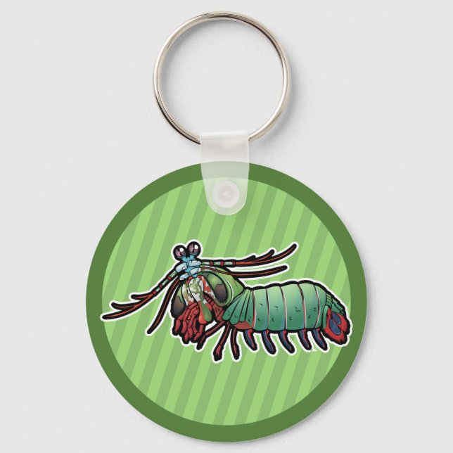 Peacock Mantis Shrimp Keychain (Front)