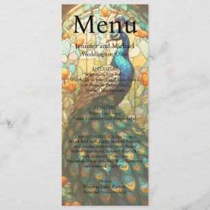Peacock Maximalist Fancy Luxury Wedding Menu