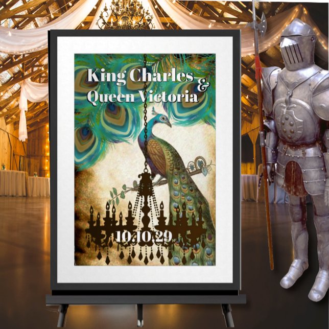 Peacock Medieval Renaissance Wedding  Poster (To see frame pricing, please enter your frame and mat options.)