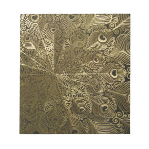 Peacock metal tray notepad