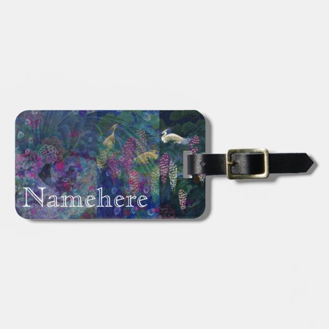 Peacock Montage Luggage Tag (Front Horizontal)