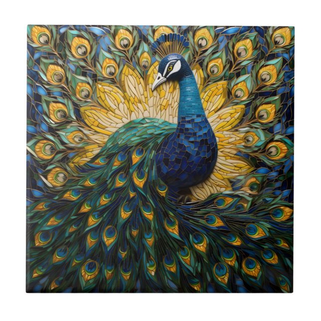 Peacock Mosaic Tile (Front)