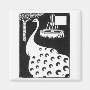Peacock motif, from 'Le Morte d'Arthur' (litho) Magnet