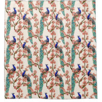 Peacock Motif rideau de douche