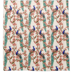 Peacock Motif rideau de douche