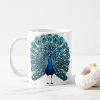 Peacock Mug – Colorful Bird Art Coffee Cup – Elega