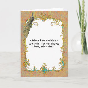 Peacock n Paisley Ornate Note Greeting Cards