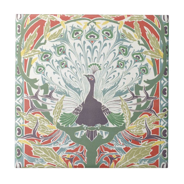 Peacock Nouveeau Tile (Front)
