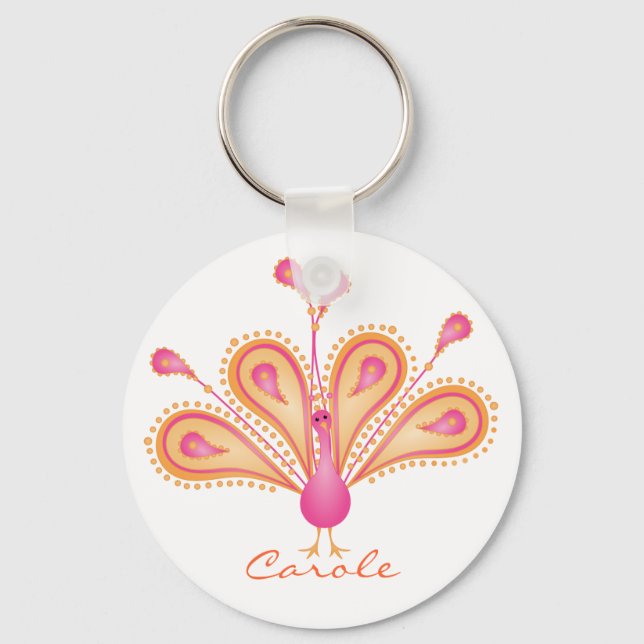 Peacock of a Different Colour Keychain (Front)