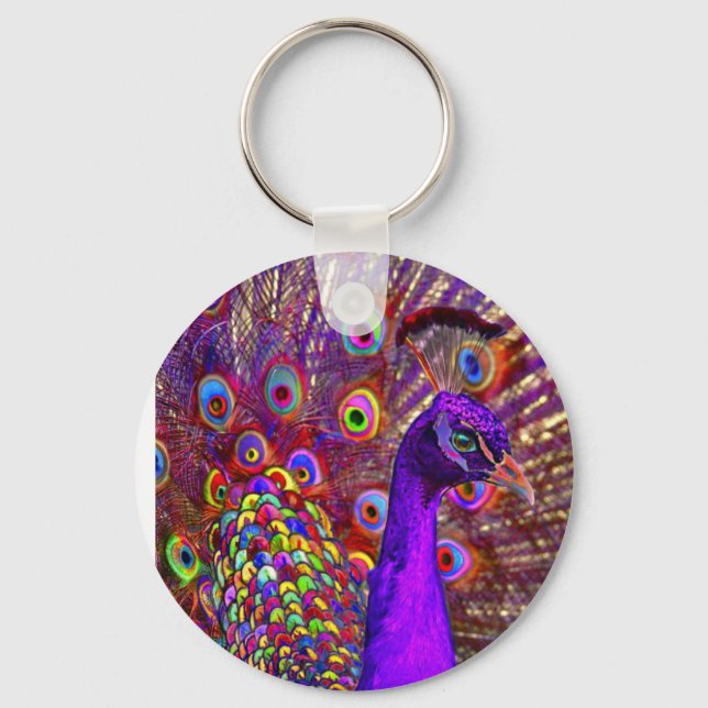 peacock of a million colours keychain (Front)