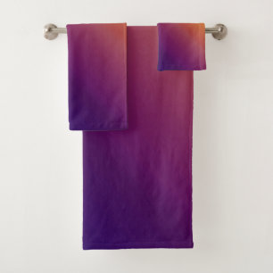 Peacock Ombre Orange Bath Towel Set