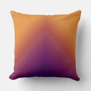 Peacock Ombre Orange Throw Pillow