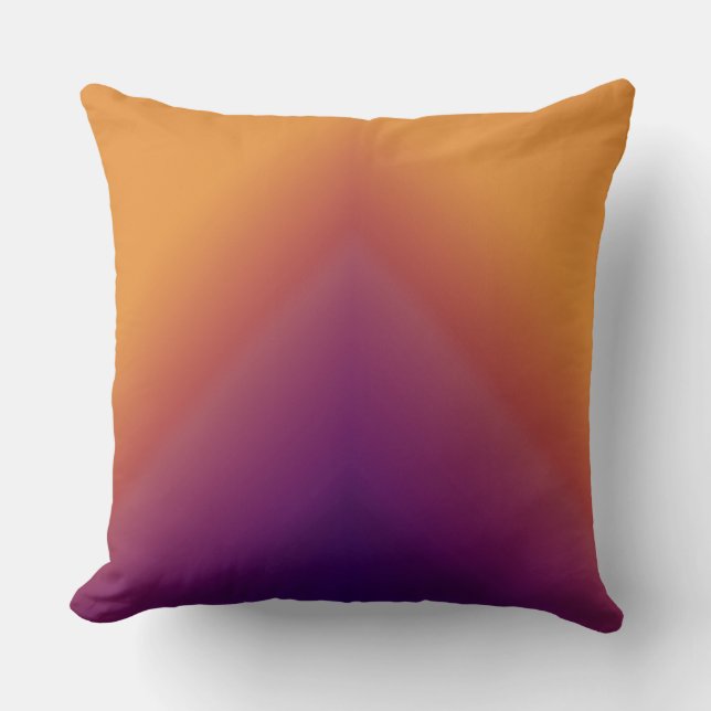 Peacock Ombre Orange Throw Pillow (Front)