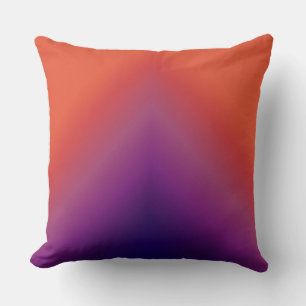 Peacock Ombre Red Throw Pillow