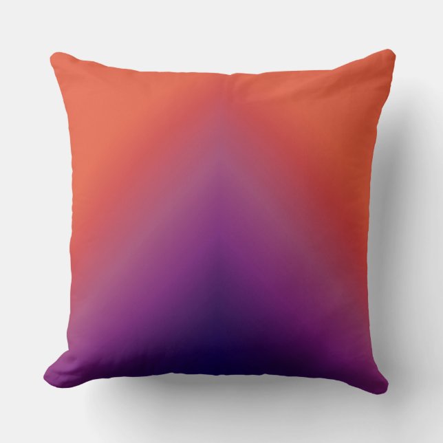 Peacock Ombre Red Throw Pillow (Front)