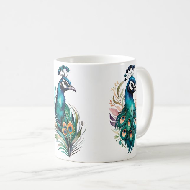 peacock on a mug (Front Right)