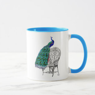 Peacock on Chair Mug