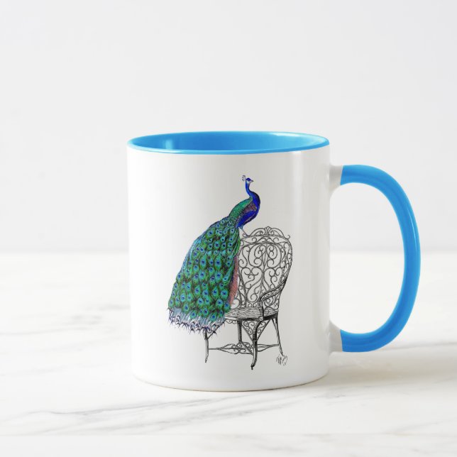 Peacock on Chair Mug (Right)
