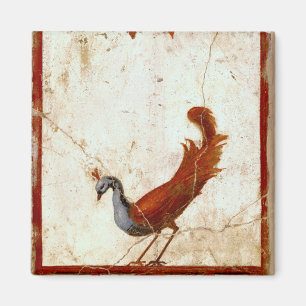 Peacock on Fresco Ancient Roman Antique Painting Magnet