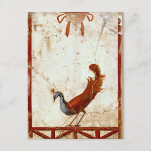 Peacock on Fresco Ancient Roman Antique Painting Postcard