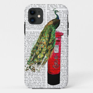 Peacock on Postbox iPhone 11 Case