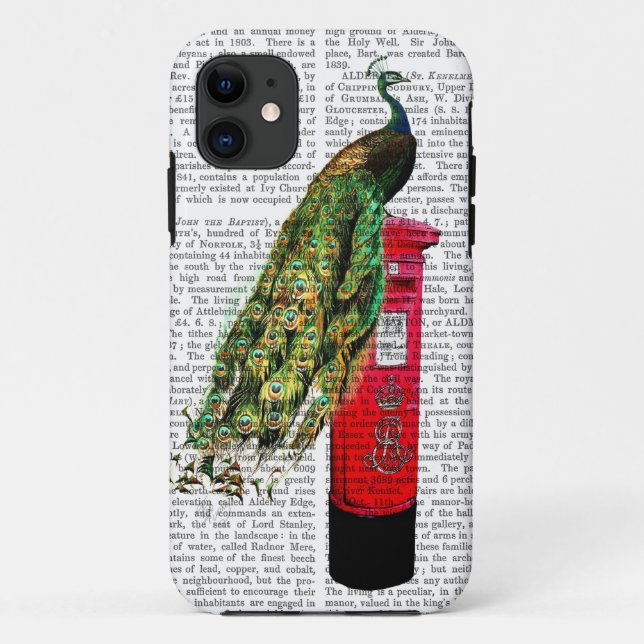 Peacock on Postbox Case-Mate iPhone Case (Back)