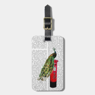 Peacock on Postbox Luggage Tag