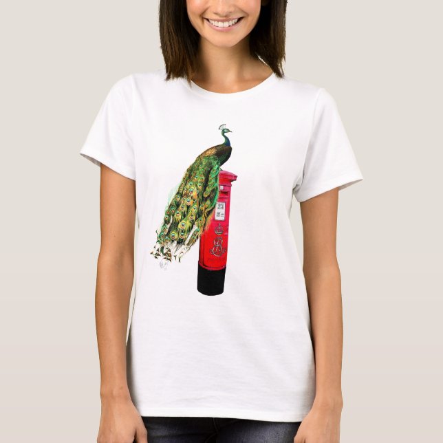 Peacock on Postbox T-Shirt (Front)