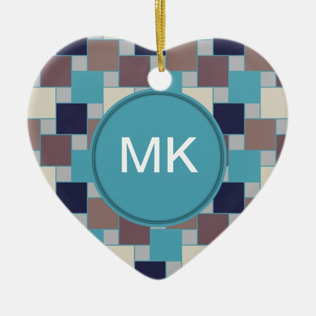 Peacock on the Beach Ceramic Ornament (Front)