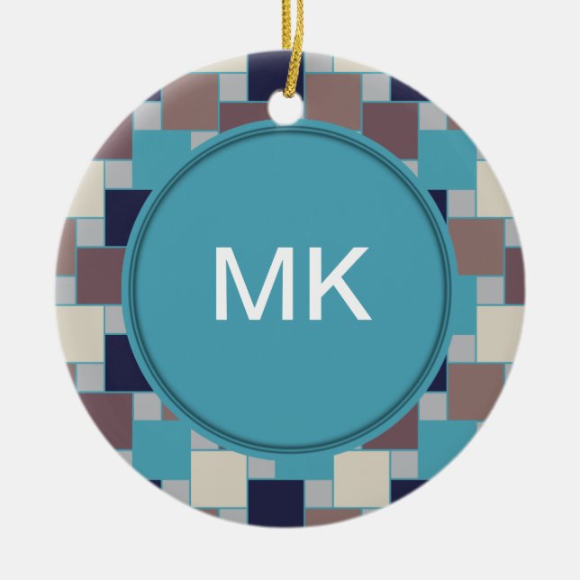 Peacock on the Beach Ceramic Ornament (Front)