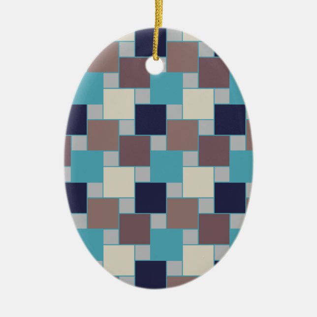 Peacock on the Beach Ceramic Ornament (Front)