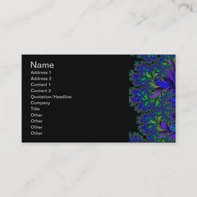 Peacock Ore 2 LG Business Card (Front)