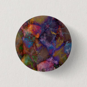 Peacock Ore Chalcopyrite Marble 1 Inch Round Button
