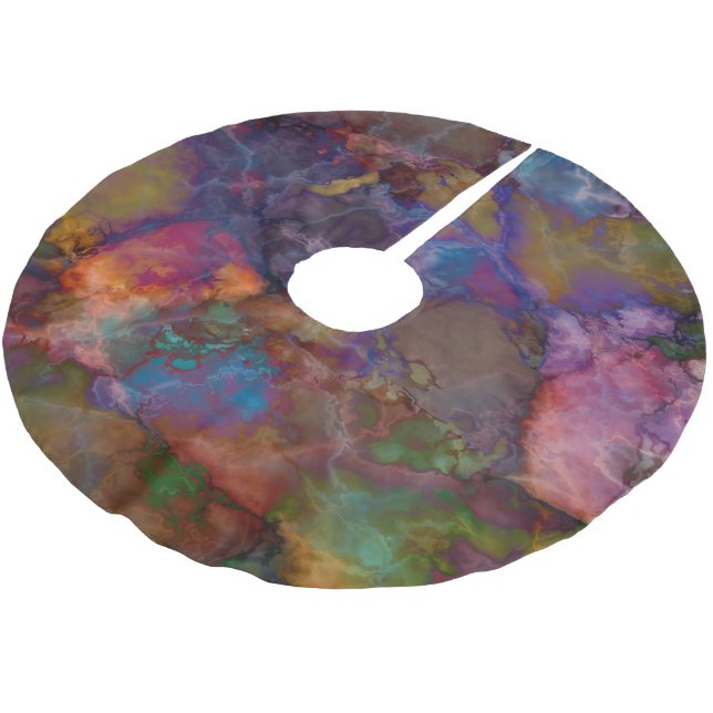 Peacock Ore Chalcopyrite Marble Brushed Polyester Tree Skirt (Angled)