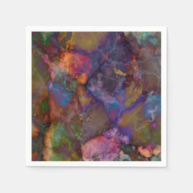 Peacock Ore Chalcopyrite Marble Napkin (Front)