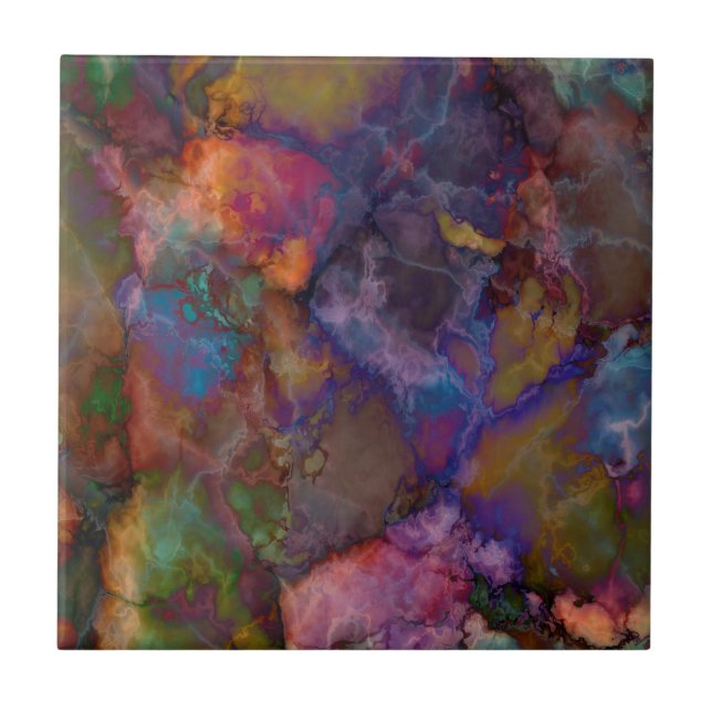 Peacock Ore Chalcopyrite Marble Tile (Front)