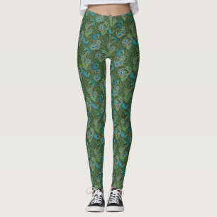 Peacock Paisley Pattern Green Leggings