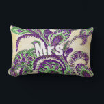 Peacock Paisley Purple and Green Choose Colours Lumbar Pillow<br><div class="desc">Purple and Green Vintage Peacock Paisley Wedding  Vintage Paisley Rustic Luxe Wedding Collection</div>