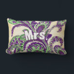 Peacock Paisley Purple and Green Choose Colours Lumbar Pillow<br><div class="desc">Purple and Green Vintage Peacock Paisley Wedding  Vintage Paisley Rustic Luxe Wedding Collection</div>