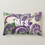 Peacock Paisley Purple and Green Choose Colours Lumbar Pillow<br><div class="desc">Purple and Green Vintage Peacock Paisley Wedding  Vintage Paisley Rustic Luxe Wedding Collection</div>