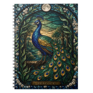 Peacock Palace Garden Illumina Stained Glass Notebook
